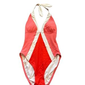 Vince Camuto Coral and Cream One Piece